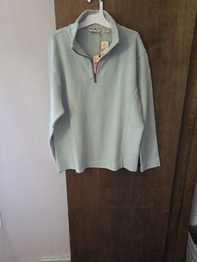 Tommy Bahama Light Mint Quarter-Zip Pullover